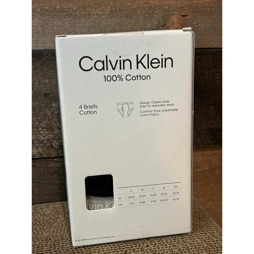 Calvin Klein‎ Classic Fit Brief Black/Colorband Men's Size 2XL 4 Pack New